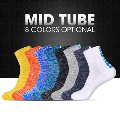 OEM Sport Socks Men Mid tube Cotton Breathable Cycling Riding Bicycle Bike Running Badminton tennis Basketball Socks