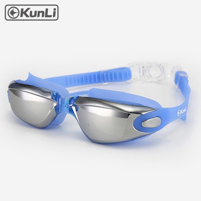 Kunli swimming glasses  Unisex Anti-fog UV Protection swimming goggles Waterproof Silicone swim Eyewear OEM ODM