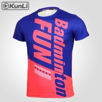 Kunli Custom design badminton tshirt mens sportswear badminton Tennis volleyball football jersey Breathable quick drying T-shirt