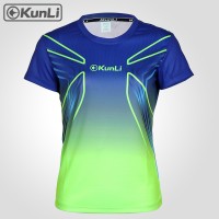 Kunli Women sportswear Custom design badminton tshirt badminton Tennis volleyball jersey Breathable quick drying T-shirt