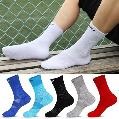 OEM Basketball Socks Men High tube Cotton Breathable Cycling Riding Bicycle Bike Running Badminton tennis Sport Socks